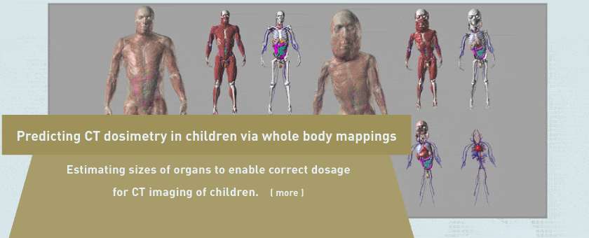 Predicting CT dosimetry in children via whole body mappings